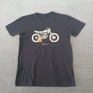 Deus Ex Machina T-Shirt Mens Medium Black Logo Stretch Moto Motorcycle Graphic